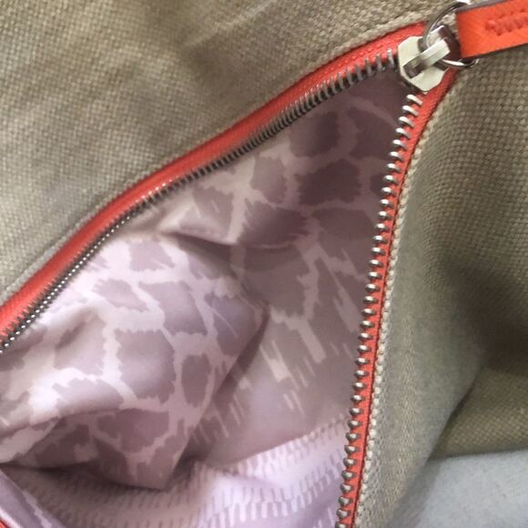 Stella & Dot Orange and linen color Crossbody bag. - Picture 6 of 13